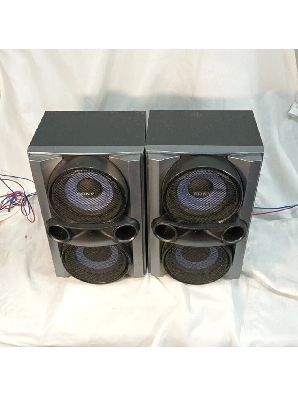Sony SS-EC78 Bookshelf Speakers Pair Dual Woofer Black Wired Stereo Tested